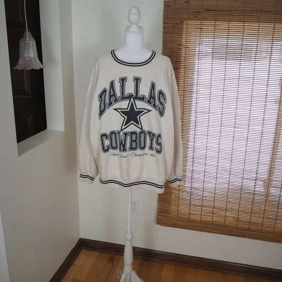 Abercrombie & Fitch NFL Dallas Cowboys Retro Sweatshirt Sz Large Oversized 1995 - Picture 4 of 12